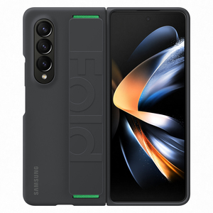 COQUE SILICONE AVEC LANIERE GALAXY Z FOLD4 NOIR