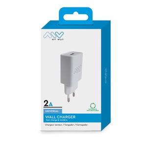 MYWAY 1 USB 2A CHARGEUR SECTEUR BLANC