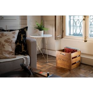 BOITE DE RANGEMENT BOIS NATUREL JUSQU A 50 VINYLES