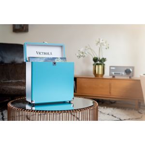 VALISE A VINYLES RANGE/TRANSPORTE 30+ ALBUMS TURQUOISE