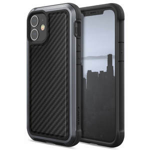 COQUE LUX FIBRE DE CARBONE NOIR POUR IPHONE 12 MINI