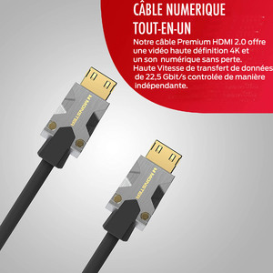 CABLE HDMI M1000 UHD 4K HDR 22.5GBPS 3M 