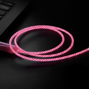 CABLE LUMINEUX USBA MICROUSB 1M ROSE