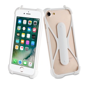 WHITE SOFT TPU UNIVERSAL CASE + NECK STRAP