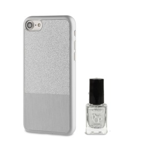 GLITTER SILVER ITNAIL CASE + VARNISH FOR APPLE IPHONE 7/8