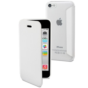 WHITE EASY FOLIO CASE WITH TRANSLUCENT BACK APPLE IPHONE 5C