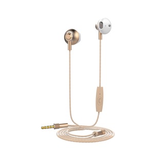 M1B steel stereo earphones 3.5mm with microphone gold