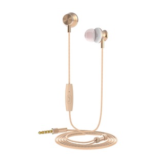 M1I steel stereo in-ear earphones 3.5mm microphone gold