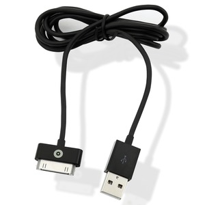 BLACK USB APPLE 30 PIN STRAIGHT CABLE CHARGE & SYNC 3M 2.1A