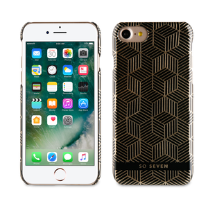 BUNDLE MIDNIGHT CUBIC CASE + PURSE GOLD IPHONE SE/8/7