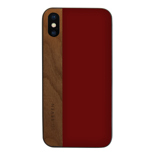 DANDY WOOD CASE + BURGUNDY PU APPLE IPHONE X/XS