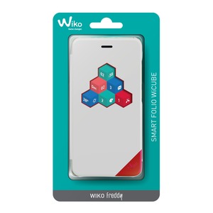 WHITE SMART FOLIO CASE WICUBE FOR WIKO FREDDY