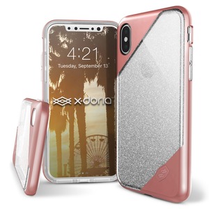 COQUE REVEL LUX ROSE GOLD GLITTER POUR IPHONE X/XS