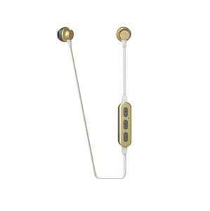 M2B steel stereo earphones wireless microphone gold