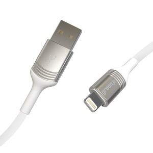 CABLE LIGHTNING MFI AVEC ATTACHE 1,2M BLANC