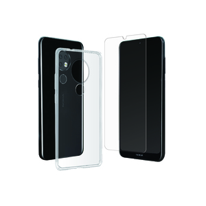 PACK COQUE SOUPLE TRANSPARENTE +VERRE TREMPE: NOKIA 6.2/7.2