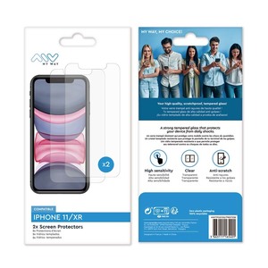 MYWAY PACK 2 VERRE TREMPE PLAT IPHONE 11/XR