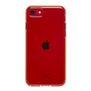 COQUE TRANSPARENTE AVEC BUMPER NEON ROUGE IPHONE SE/8/7/6s/6