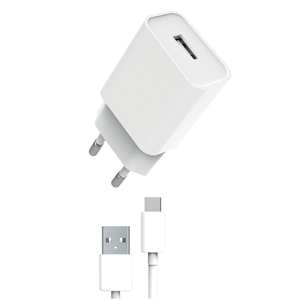 MYWAY PACK CHARGEUR SECTEUR 2A + CABLE USB C 1M BLANC