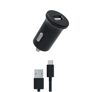 PACK CHARGEUR VOITURE 12W + USB-A USB-C NOIR