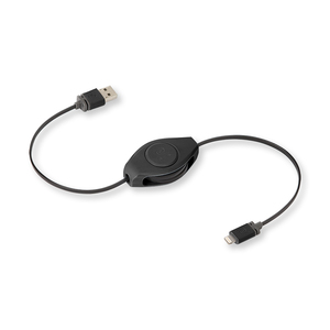 CABLE RETRACTABLE LIGHTNING NOIR - 1 M 