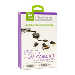 RETRACTABLE HDMI CABLE MINI MICRO DVI ADAPTATEURS