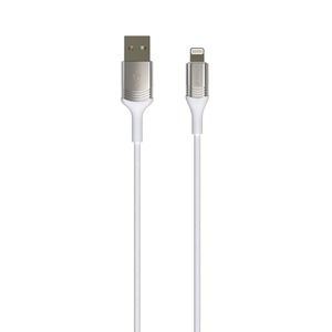 CABLE LIGHTNING MFI AVEC ATTACHE 1,2M BLANC