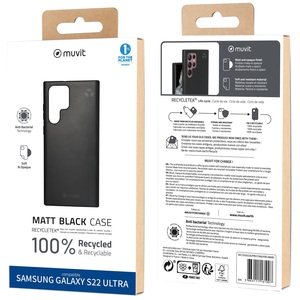 MUVIT FOR CHANGE COQUE RECYCLETEK SOUPLE NOIR SAMSUNG GALAXY S22 ULTRA