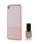 Muvit Life GLITTER ROSEGOLD ITNAIL CASE + VARNISH FOR IPHONE 7/8